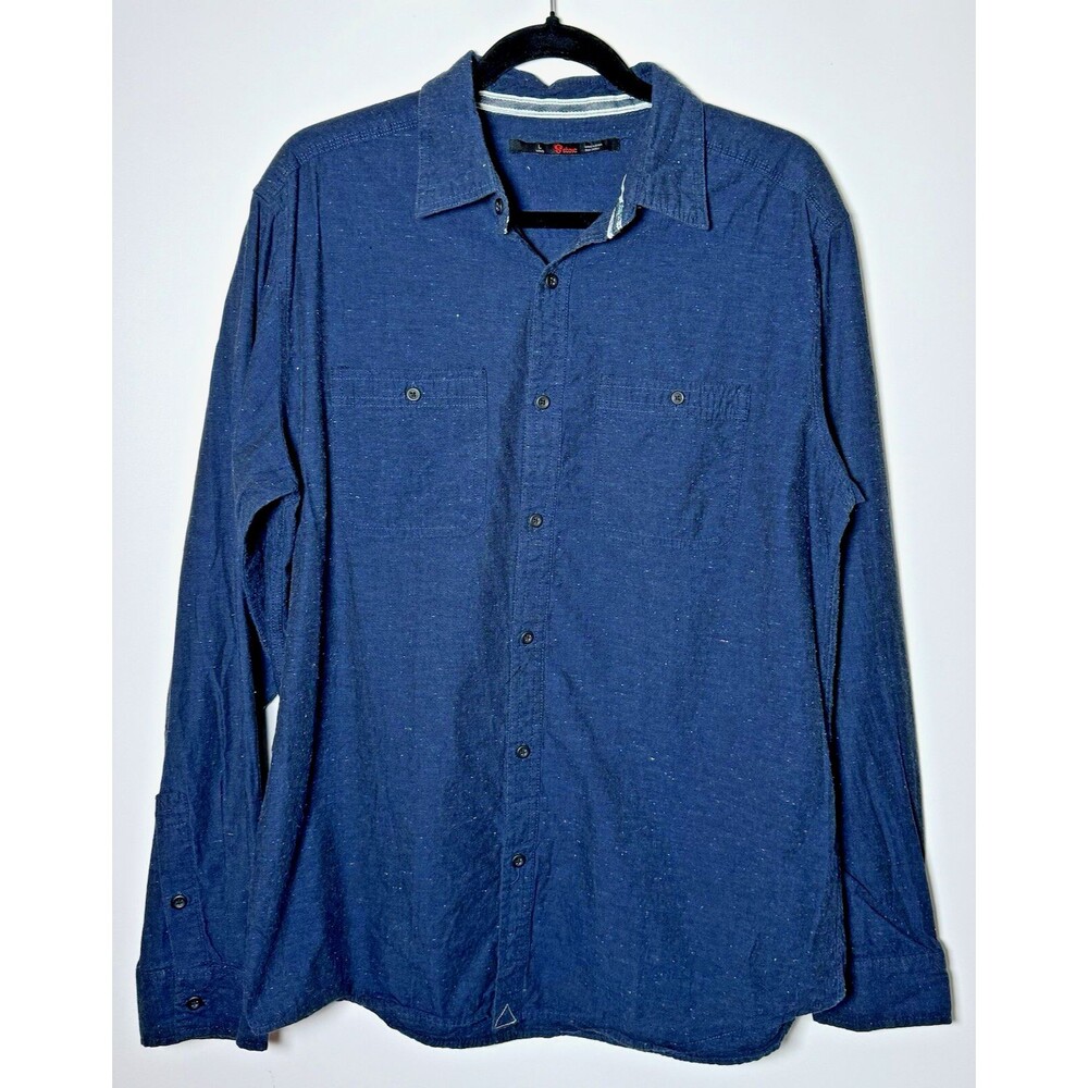Stoic Button Front Shirt Mens Large Blue Long‎ Sleeve Cotton Outdoor Casual